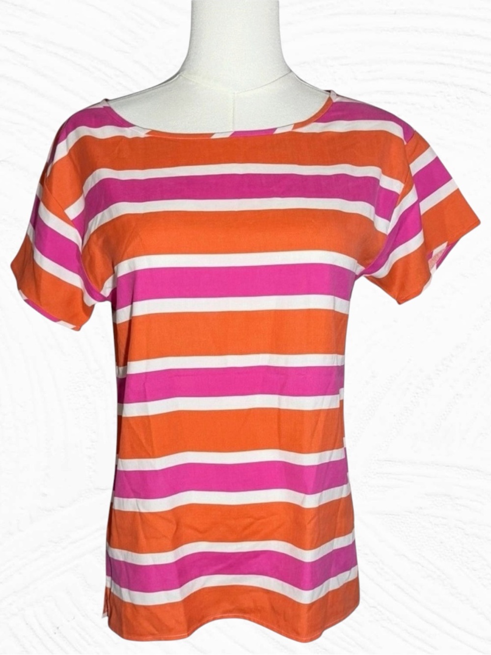NWT J-Crew 100% Silk striped blouse PInk/multi xxs